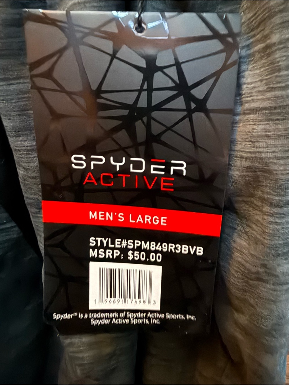 Spyder Men's Heather Gray Zip-Up Hoodie - Picture 3 of 3
